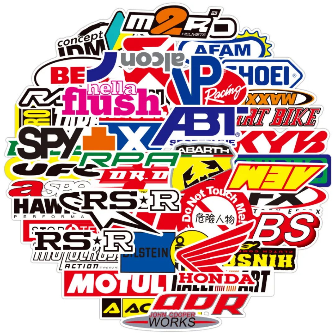 50 Car Modification Brand Stickers – JDM, Racing & Tuning Decals
